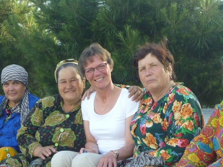 De groenvoorziening in Turkemanabat, Turkmenistan.